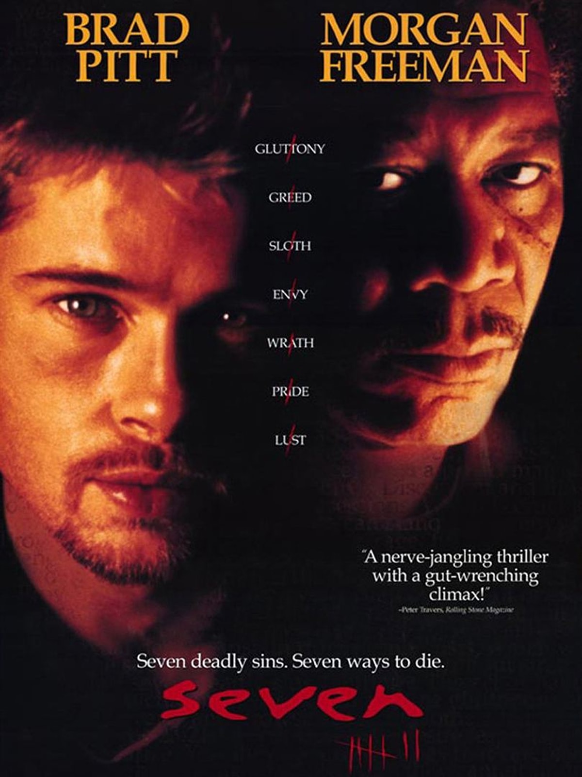 Триллер 7. Семь фильм 1995 Постер. Se7en 1995 poster. Se7en фильм Постер. Брэд Питт и Морган Фримен.