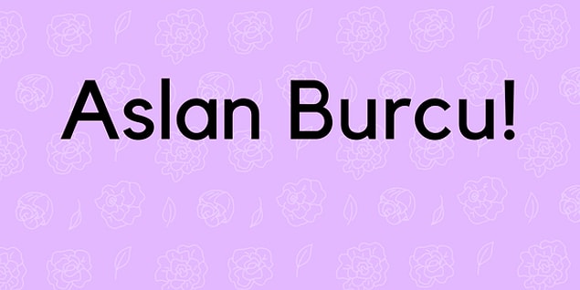 Sen Aslan Burcu Olmalısın!