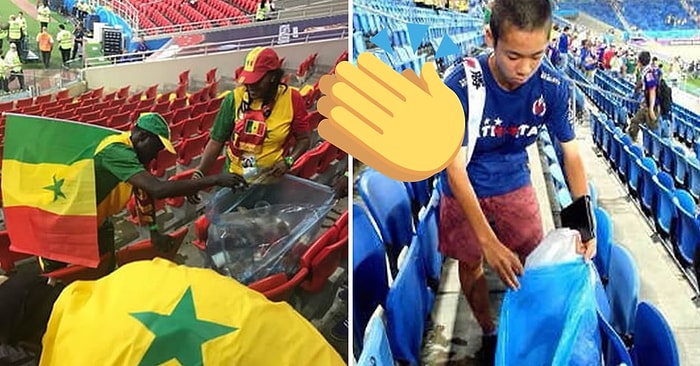 Молодцы! Японские и сенегальские болельщики убрались за собой на стадионах