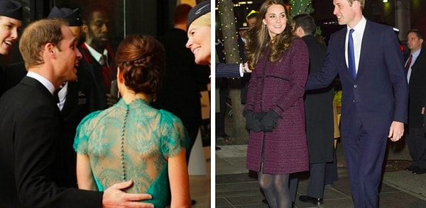 9. Принц Уильям любит класть руку на спину жены: