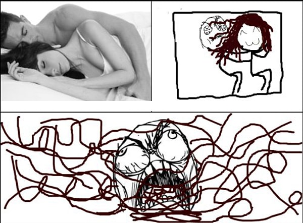 4. Когда ее волосы во сне попадают ему в рот...