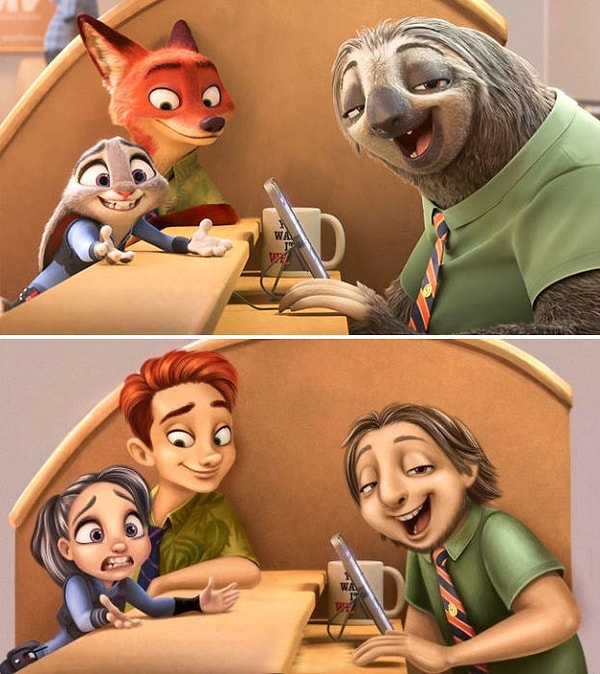 13. Даже в человеческом обличье этот ленивец выглядит таким нерасторопным!