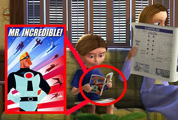 2. А мистера Исключительного из "Суперсемейки" (2004) можно увидеть в самом мультике "В поисках Немо".