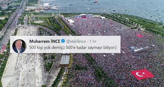 İnce, Erdoğan'ın 'Mitingde 500 Kişi Yok' Sözlerine Twitter'dan Yanıt Verdi: '500'e Kadar Saymayı Biliyor'