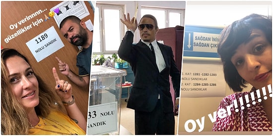 Herkes Sandık Başında! Oy Vermeye Giderek Vatandaşlık Görevini Yerine Getiren Ünlülerden Renkli Görüntüler