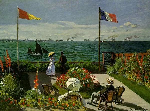 1. İlk olarak: Monet'in ünlü tablosu 'Jardin à Sainte-Adresse'  tablosunda deniz kenarında duran çiftin hakkında ne düşünüyorsun?