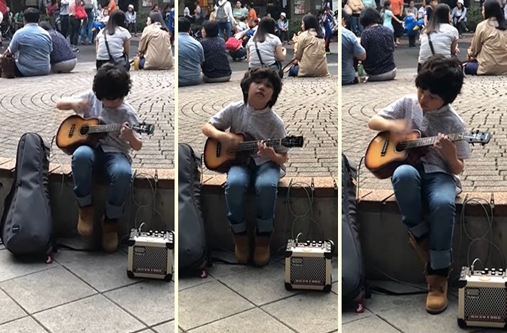 Sokakta Müzik Yapan Ufaklıktan Muhteşem Bir Ukulele Performansı!