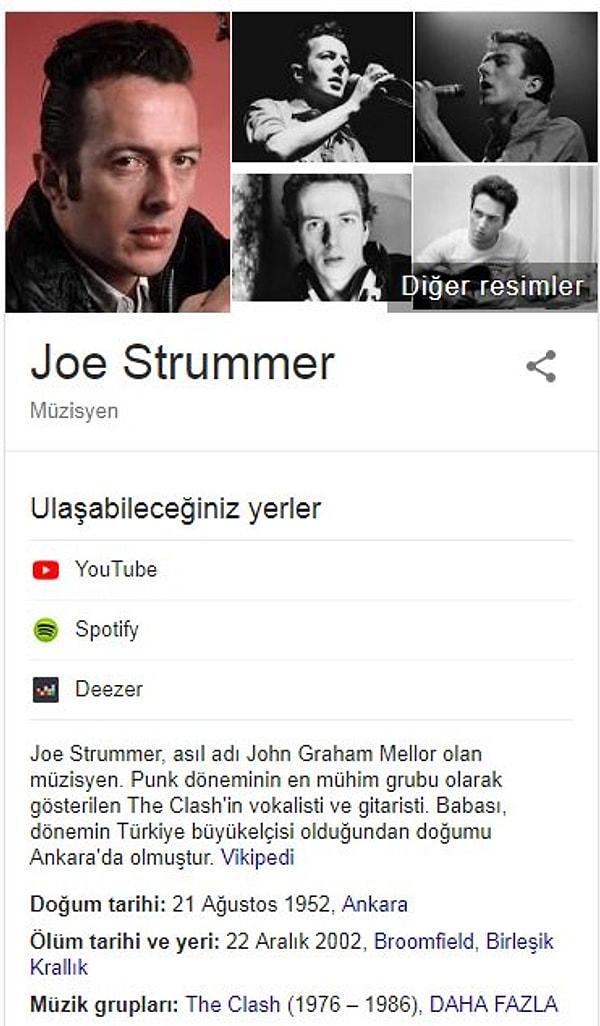 3. The Clash grubunun solisti Joe Strummer'ın ciddi ciddi Ankara doğumlu olması.