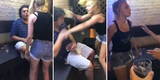 Sevgilisini Başka Bir Kadınla Görünce Sinirlenip Tekme Tokat Döven Genç Kadın