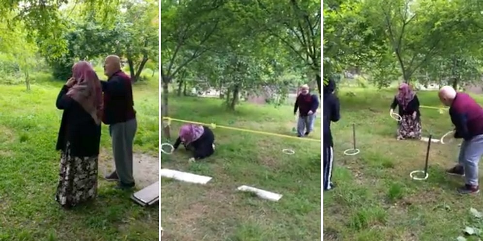 Çocuklarının Bahçeye Kurdukları Survivor Parkurunda Yarışan 72 Yaşındaki Dede ile Eşi