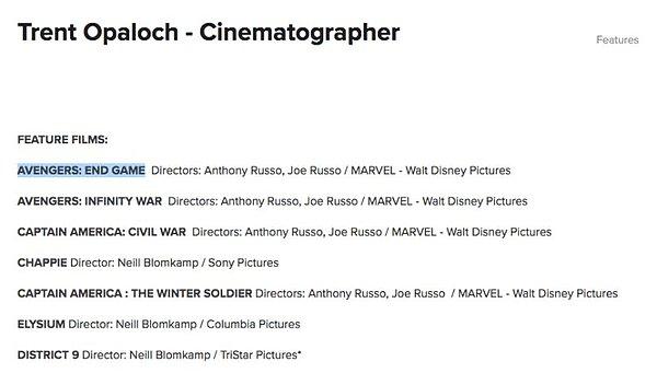 15. Avengers 4'ün sinematografisinde çalışan Trent Opaloch, filmin adını sızdırmış olabilir!