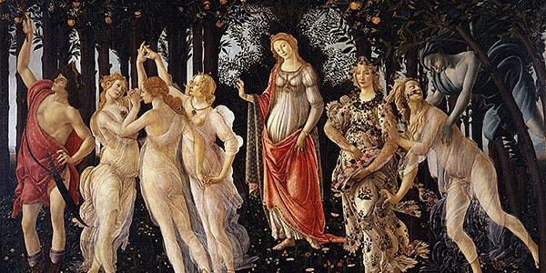 6. Botticelli'nin bu tablosunda en dikkat çekici figür hangisidir?