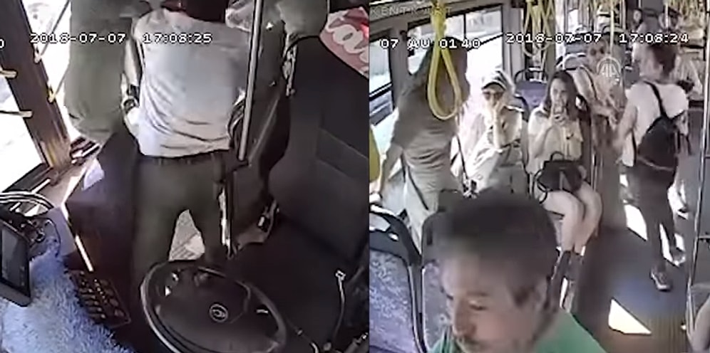 Faciaya Sebep Oluyordu: Antalya'da Seyir Halindeki Otobüste Yolcu ile Şoför Arasında Yaşanan Kavga Kamerada