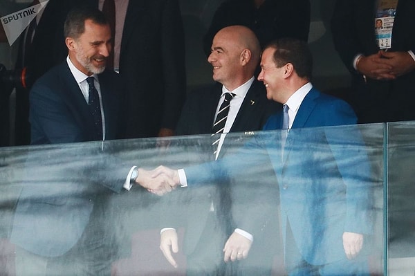 8. Король Испании Филипп VI на 1/8 Чемпионата Мира по футболу