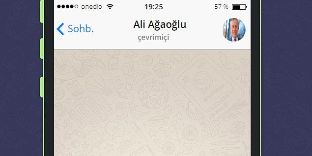 1. Çevrimiçi olan Ali Ağaoğlu'nu gördün, başla bakalım.