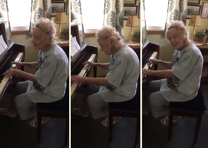 104 Yaşındaki Emekli Müzik Öğretmeninden Muazzam Bir Piyano Resitali