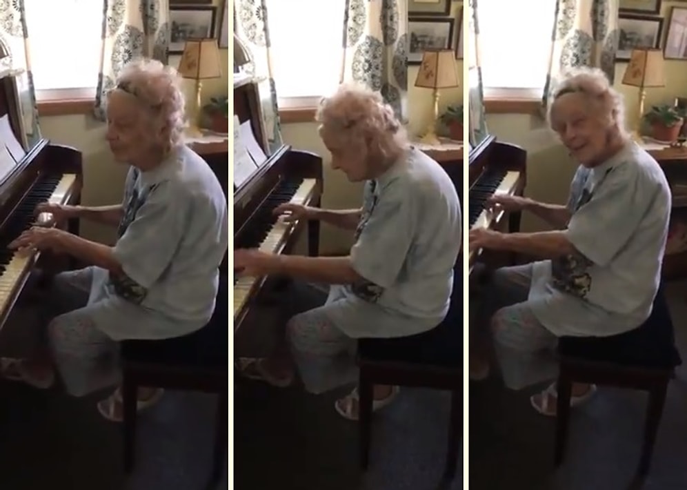 104 Yaşındaki Emekli Müzik Öğretmeninden Muazzam Bir Piyano Resitali