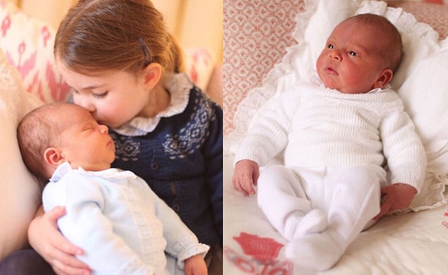 Prenses Charlotte da tabii ki dünyanın en tatlı ablası olarak Prens Louis'i başından öperken fotoğraflanmıştı. 😍
