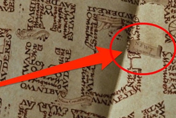 9. В той же части на Карте Мародеров можно заметить имя Ньюта Саламандера из фильма "Фантастические твари и где они обитают"