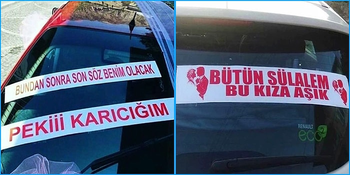 En Mutlu Günlerinde İçlerindeki Enerjileri Yazılara Dökmüş Kişilerden Birbirinden Garip 19 "Düğün Aracı" Yazısı