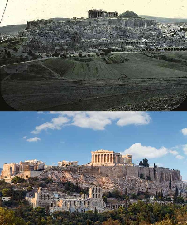 12. Афинский Акрополь (Греция): 1900-е vs. 2018