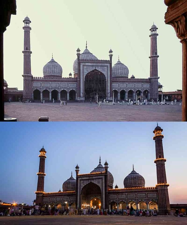 17. Собо́рная мечеть Джами-масджид урду в Дели (Индия): 1976 vs. 2018