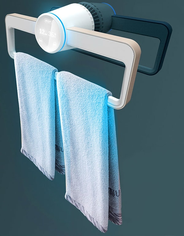 6. Вешалка для полотенец, которая не только высушит их, но и продезинфицирует