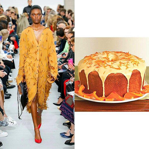 9. Portakallı keke eklenen portakal kabuğu rendesi gibi duran bir ceket.