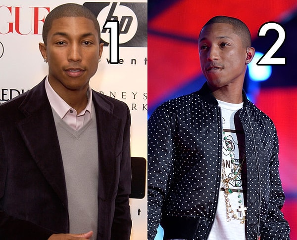 4. На каком фото Фаррелл Уильямс моложе?