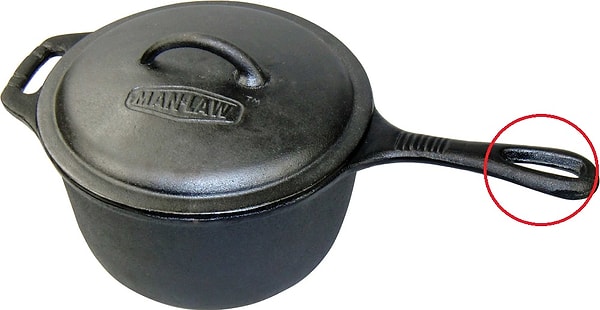 8. Зачем нужно отверстие на ручке кастрюли?