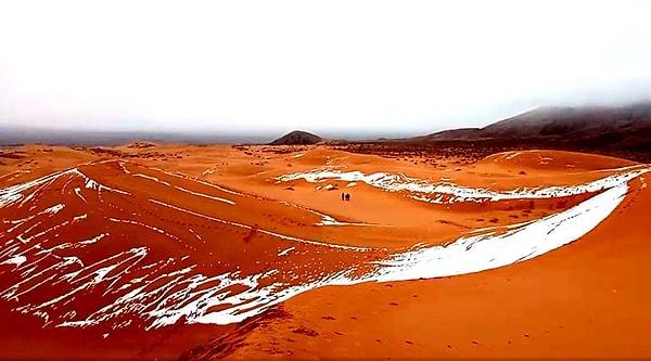 1. Sıcak ve kurak Afrika'da 18.02.1979 tarihinde Büyük Sahra çölüne kar yağdı.