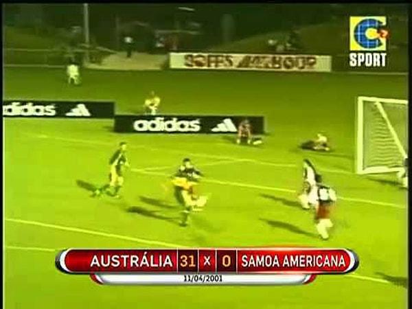2. 2001 yılında Dünya Kupası Okyanusya elemelerinde Avustralya, Amerikan Samoası'nı 31-0 yenerek bir resmi milli maçtaki en farklı skorlu galibiyeti elde etti.
