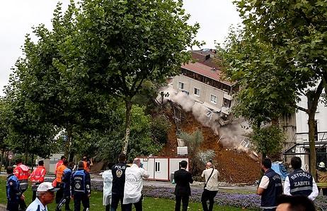 Tahliye Edilmişti! Beyoğlu Sütlüce'de Toprak Kayması Nedeniyle Altı Boşalan 4 Katlı Bina Çöktü
