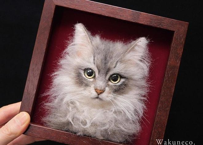 Japon Artist'in Keçe Kullanarak Yaptığı 3 Boyutlu Kedi Portrelerini Görünce Gözlerinizden Kalpler Fışkıracak!