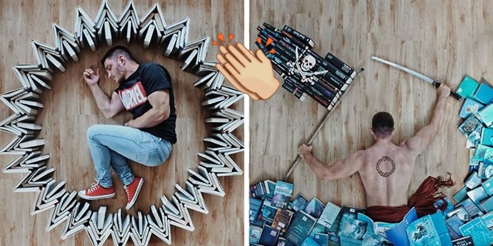 Sanat Sever Kitap Kurdu: Devasa Kütüphanesini Sanat Eserine Dönüştüren Genç!