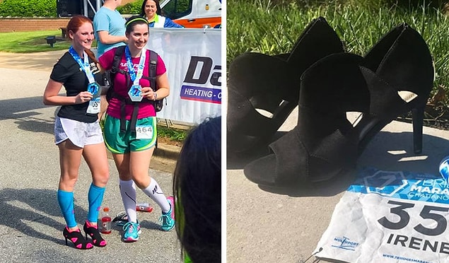 1. Topuklu ayakkabılarla maraton koşmak!