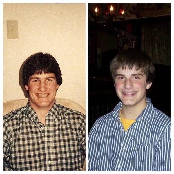 1. "Мой отец, когда ему было около 18 лет, и мой брат примерно в 14. У них одинаковые голоса, движения и даже чувство юмора!"