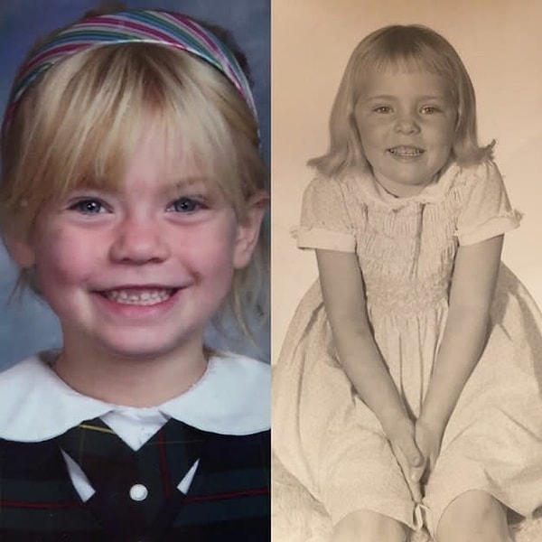 15. "Я и моя мама, когда нам было по 5 лет"