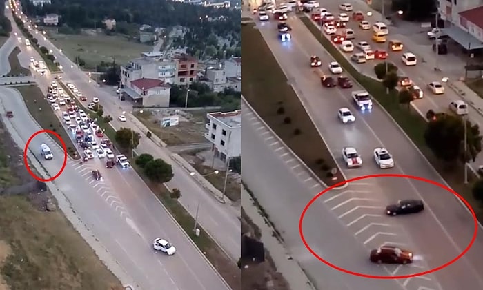 Yolu Kapatarak Drift Yapan Asker Uğurlama Konvoyu, Ambulansa Yol Vermedi!