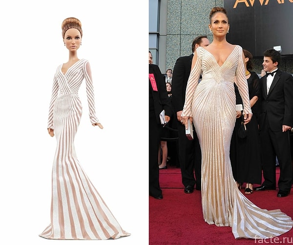 А здесь кукла Джей Ло представлена в образе для красной дорожки.