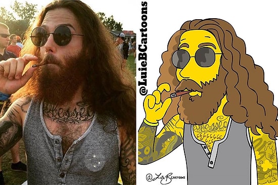 The Simpsons Çizerlerini Bile Şaşırtacak Seviyede İnsanları Simpson Dünyası'na Taşıyan İllüstrasyonlar