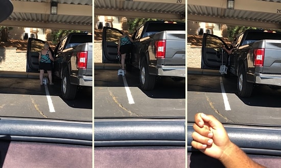 Kısa Boylu Kadının Yüksek Aracına Binmek İçin Bulduğu Efsane Çözüm