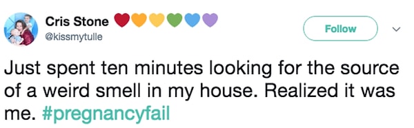 7. "Целых 10 минут искала источник странного запаха в доме. Поняла, что это я".