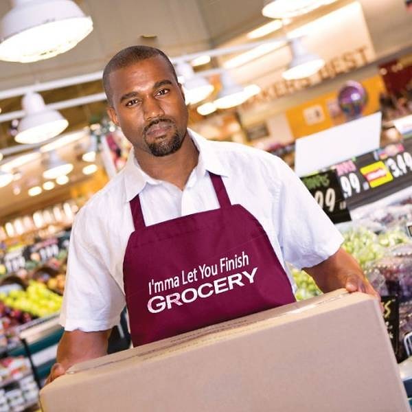 1. Канье отлично вписался в роль продавца