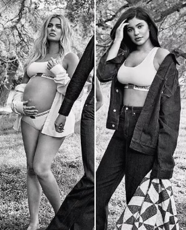 Почему Хлое на фото беременна, а Кайли нет?