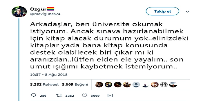 İyilik Kazanacak! Üniversiteye Hazırlanmak İçin Yalnızca Kitap İsteyen Özgür’ün Yardım Çağrısı Sessiz Kalmadı