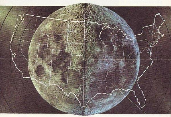 8. Bu da Ay'la karşılaştırıldığında ABD'nin büyüklüğü: