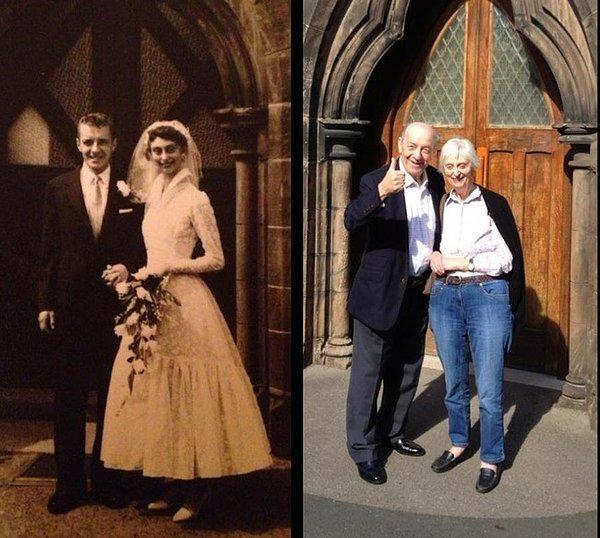 8. Evlendikleri gün ve 60 yıl sonrası.