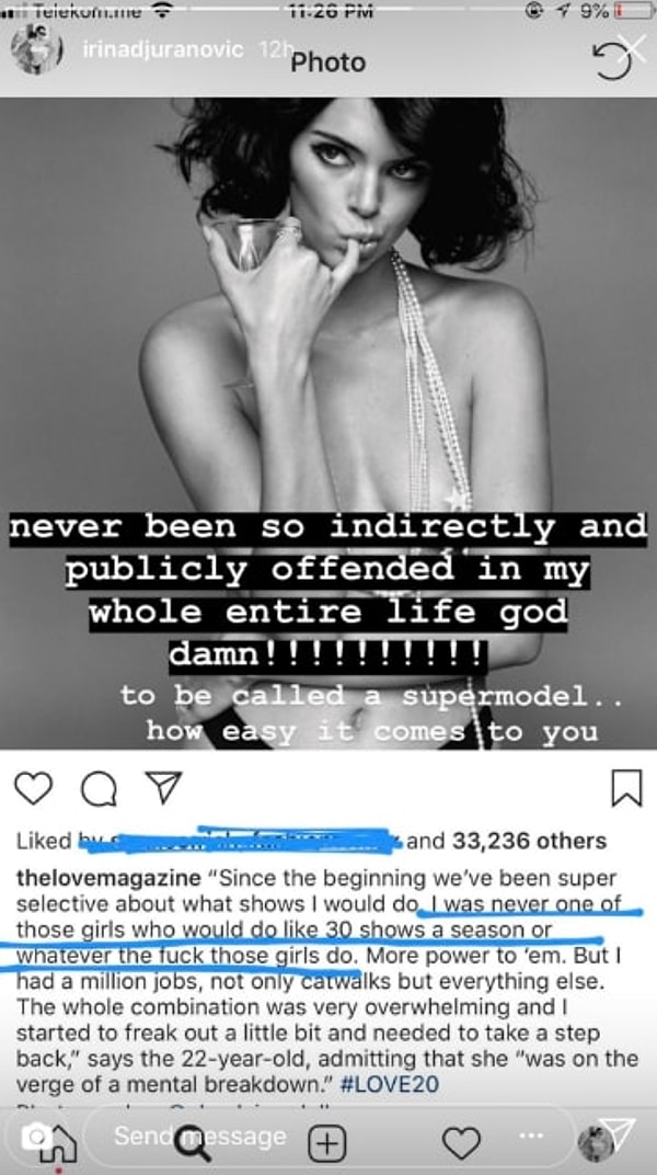 8. Так, Ирина Джуранович, одна из самых востребованных моделей на сегодняшний день, заявила, что «еще никогда в жизни не была так оскорблена».