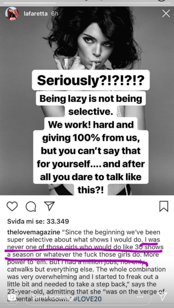 9. А хорватская модель Фаретта даже обвинила Кендалл в том, что она просто ленится.
